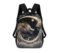sinyumoney Sacs À Dos Imprimés En 3D Pour Enfants Dragon in The Moonlit Sky Sacs À Dos Scolaires Garçon Fille Avec Grandes Poches Pour Enfants 17inch