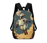 sinyumoney Sacs À Dos Imprimés En 3D Pour Enfants Duck in Space Adventure Sacs À Dos Scolaires Garçon Fille Avec Grandes Poches Pour Enfants 17inch