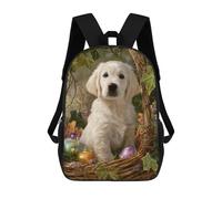 sinyumoney Sacs À Dos Imprimés En 3D Pour Enfants Easter Basket with Cute Puppy-2 Sacs À Dos Tendance Et Décontractés, Sacs De Voyage Mignons, Sacs À Dos Décontractés Pour Garçons Et Filles