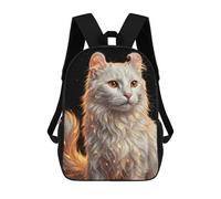 sinyumoney Sacs À Dos Imprimés En 3D Pour Enfants Elegant White Cat Portrait Sacs À Dos Tendance Et Décontractés, Sacs De Voyage Mignons, Sacs À Dos Décontractés Pour Garçons Et Filles