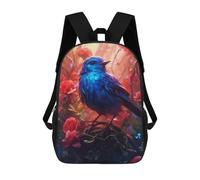 sinyumoney Sacs À Dos Imprimés En 3D Pour Enfants Enchanted Blue Bird Amidst Red Roses : Sac À Dos Scolaire Mignon Pour Garçons, Idéal Pour Les Activités De Plein Air Et Les Sorties Au Collège 17inch