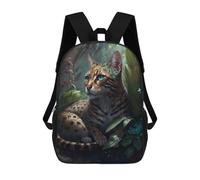 sinyumoney Sacs À Dos Imprimés En 3D Pour Enfants Enchanted Forest Feline : Sac À Dos Scolaire Mignon Pour Garçons, Idéal Pour Les Activités De Plein Air Et Les Sorties Au Collège 17inch