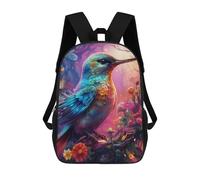 sinyumoney Sacs À Dos Imprimés En 3D Pour Enfants Enchanted Hummingbird Garden -1 Sacs À Dos Scolaires Garçon Fille Avec Grandes Poches Pour Enfants 17inch