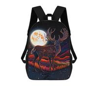 sinyumoney Sacs À Dos Imprimés En 3D Pour Enfants Enchanted Night Deer Sacs À Dos Scolaires Garçon Fille Avec Grandes Poches Pour Enfants 17inch
