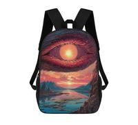 sinyumoney Sacs À Dos Imprimés En 3D Pour Enfants Eye Over The Lake Sacs À Dos Scolaires Garçon Fille Avec Grandes Poches Pour Enfants 17inch