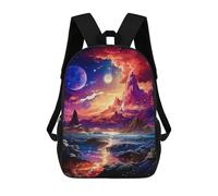 sinyumoney Sacs À Dos Imprimés En 3D Pour Enfants Fantasy Alien Landscape -4 Sacs À Dos Scolaires Garçon Fille Avec Grandes Poches Pour Enfants 17inch