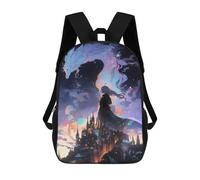 sinyumoney Sacs À Dos Imprimés En 3D Pour Enfants Fantasy Castle Under Stars Sacs À Dos Scolaires Garçon Fille Avec Grandes Poches Pour Enfants 17inch