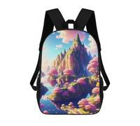 sinyumoney Sacs À Dos Imprimés En 3D Pour Enfants Fantasy Island with Pink Trees Sacs À Dos Scolaires Garçon Fille Avec Grandes Poches Pour Enfants 17inch