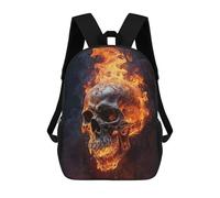 sinyumoney Sacs À Dos Imprimés En 3D Pour Enfants Fiery Flames Smoke Skull Sacs À Dos Tendance Et Décontractés, Sacs De Voyage Mignons, Sacs À Dos Décontractés Pour Garçons Et Filles