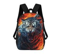 sinyumoney Sacs À Dos Imprimés En 3D Pour Enfants Fiery Tiger Roar Art Print Sacs À Dos Scolaires Garçon Fille Avec Grandes Poches Pour Enfants 17inch