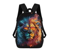 sinyumoney Sacs À Dos Imprimés En 3D Pour Enfants Flaming Lion Sunglasses Art Print Sacs À Dos Tendance Et Décontractés, Sacs De Voyage Mignons, Sacs À Dos Décontractés Pour Garçons Et Filles