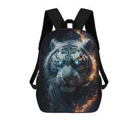 sinyumoney Sacs À Dos Imprimés En 3D Pour Enfants Flaming White Tiger Art Print Sacs À Dos Tendance Et Décontractés, Sacs De Voyage Mignons, Sacs À Dos Décontractés Pour Garçons Et Filles