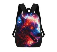 sinyumoney Sacs À Dos Imprimés En 3D Pour Enfants Flaming Wolf Artwork -4 : Sac À Dos Scolaire Mignon Pour Garçons, Idéal Pour Les Activités De Plein Air Et Les Sorties Au Collège 17inch