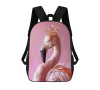 sinyumoney Sacs À Dos Imprimés En 3D Pour Enfants Flamingo King Pastel Crown : Sac À Dos Scolaire Mignon Pour Garçons, Idéal Pour Les Activités De Plein Air Et Les Sorties Au Collège 17inch