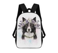 sinyumoney Sacs À Dos Imprimés En 3D Pour Enfants Floral Border Collie Dog Sacs À Dos Tendance Et Décontractés, Sacs De Voyage Mignons, Sacs À Dos Décontractés Pour Garçons Et Filles