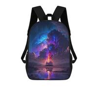 sinyumoney Sacs À Dos Imprimés En 3D Pour Enfants Galactic Aurora Reflections : Sac À Dos Scolaire Mignon Pour Garçons, Idéal Pour Les Activités De Plein Air Et Les Sorties Au Collège 17inch