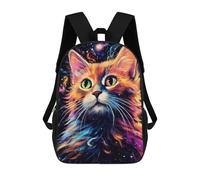 sinyumoney Sacs À Dos Imprimés En 3D Pour Enfants Galactic Cat Portrait Sacs À Dos Scolaires Garçon Fille Avec Grandes Poches Pour Enfants 17inch
