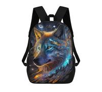 sinyumoney Sacs À Dos Imprimés En 3D Pour Enfants Galactic Wolf Portrait -17 Sacs À Dos Scolaires Garçon Fille Avec Grandes Poches Pour Enfants 17inch