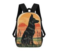 sinyumoney Sacs À Dos Imprimés En 3D Pour Enfants German Shepherd Silhouette Sunset : Sac À Dos Scolaire Mignon Pour Garçons, Idéal Pour Les Activités De Plein Air Et Les Sorties Au Collège 17inch