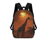 sinyumoney Sacs À Dos Imprimés En 3D Pour Enfants Giraffe Sunset Silhouette : Sac À Dos Scolaire Mignon Pour Garçons, Idéal Pour Les Activités De Plein Air Et Les Sorties Au Collège 17inch