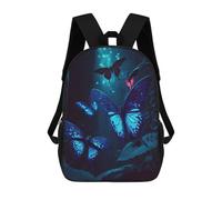sinyumoney Sacs À Dos Imprimés En 3D Pour Enfants Glowing Blue Butterflies : Sac À Dos Scolaire Mignon Pour Garçons, Idéal Pour Les Activités De Plein Air Et Les Sorties Au Collège 17inch