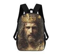 sinyumoney Sacs À Dos Imprimés En 3D Pour Enfants Golden Crown Portrait Artwork Sacs À Dos Tendance Et Décontractés, Sacs De Voyage Mignons, Sacs À Dos Décontractés Pour Garçons Et Filles