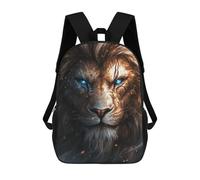 sinyumoney Sacs À Dos Imprimés En 3D Pour Enfants Golden Lion with Blue Eyes Sacs À Dos Scolaires Garçon Fille Avec Grandes Poches Pour Enfants 17inch