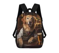 sinyumoney Sacs À Dos Imprimés En 3D Pour Enfants Golden Retriever at Bar : Sac À Dos Scolaire Mignon Pour Garçons, Idéal Pour Les Activités De Plein Air Et Les Sorties Au Collège 17inch