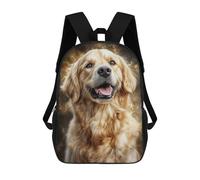 sinyumoney Sacs À Dos Imprimés En 3D Pour Enfants Golden Retriever Portrait : Sac À Dos Scolaire Mignon Pour Garçons, Idéal Pour Les Activités De Plein Air Et Les Sorties Au Collège 17inch
