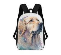 sinyumoney Sacs À Dos Imprimés En 3D Pour Enfants Golden Retriever Watercolor Print Sacs À Dos Scolaires Garçon Fille Avec Grandes Poches Pour Enfants 17inch