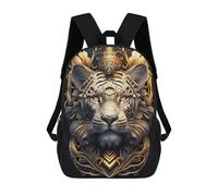 sinyumoney Sacs À Dos Imprimés En 3D Pour Enfants Golden Tiger Portrait-17 Sacs À Dos Scolaires Garçon Fille Avec Grandes Poches Pour Enfants 17inch