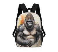 sinyumoney Sacs À Dos Imprimés En 3D Pour Enfants Gorilla Watercolor Art : Sac À Dos Scolaire Mignon Pour Garçons, Idéal Pour Les Activités De Plein Air Et Les Sorties Au Collège 17inch