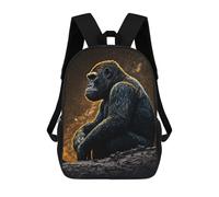 sinyumoney Sacs À Dos Imprimés En 3D Pour Enfants Gorillas Sitting : Sac À Dos Scolaire Mignon Pour Garçons, Idéal Pour Les Activités De Plein Air Et Les Sorties Au Collège 17inch