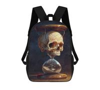 sinyumoney Sacs À Dos Imprimés En 3D Pour Enfants Gothic Skull in Sand Timer Sacs À Dos Tendance Et Décontractés, Sacs De Voyage Mignons, Sacs À Dos Décontractés Pour Garçons Et Filles