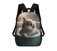 sinyumoney Sacs À Dos Imprimés En 3D Pour Enfants Grumpy Cat Meme Bathtub Sacs À Dos Tendance Et Décontractés, Sacs De Voyage Mignons, Sacs À Dos Décontractés Pour Garçons Et Filles