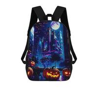 sinyumoney Sacs À Dos Imprimés En 3D Pour Enfants Halloween Cityscape with Pumpkins Sacs À Dos Scolaires Garçon Fille Avec Grandes Poches Pour Enfants 17inch