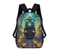 sinyumoney Sacs À Dos Imprimés En 3D Pour Enfants Halloween Train Through The Woods -1 Sacs À Dos Scolaires Garçon Fille Avec Grandes Poches Pour Enfants 17inch
