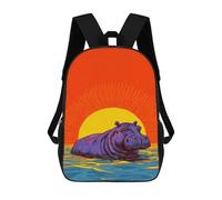 sinyumoney Sacs À Dos Imprimés En 3D Pour Enfants Hippos in Water Sunset Sacs À Dos Tendance Et Décontractés, Sacs De Voyage Mignons, Sacs À Dos Décontractés Pour Garçons Et Filles
