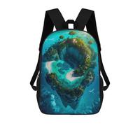 sinyumoney Sacs À Dos Imprimés En 3D Pour Enfants Island of Dreams -12 Sacs À Dos Scolaires Garçon Fille Avec Grandes Poches Pour Enfants 17inch