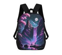 sinyumoney Sacs À Dos Imprimés En 3D Pour Enfants Japan Lunar Waterfall Sacs À Dos Scolaires Garçon Fille Avec Grandes Poches Pour Enfants 17inch