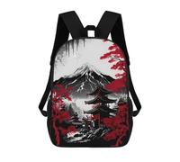 sinyumoney Sacs À Dos Imprimés En 3D Pour Enfants Japanese Architecture Ink : Sac À Dos Scolaire Mignon Pour Garçons, Idéal Pour Les Activités De Plein Air Et Les Sorties Au Collège 17inch