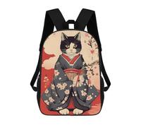 sinyumoney Sacs À Dos Imprimés En 3D Pour Enfants Japanese Cat 9 : Sac À Dos Scolaire Mignon Pour Garçons, Idéal Pour Les Activités De Plein Air Et Les Sorties Au Collège 17inch
