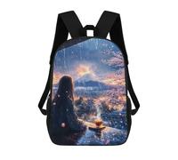 sinyumoney Sacs À Dos Imprimés En 3D Pour Enfants Japanese Girl with Tea Sacs À Dos Scolaires Garçon Fille Avec Grandes Poches Pour Enfants 17inch