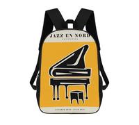 sinyumoney Sacs À Dos Imprimés En 3D Pour Enfants Jazz En Nord Yellow Print Sacs À Dos Tendance Et Décontractés, Sacs De Voyage Mignons, Sacs À Dos Décontractés Pour Garçons Et Filles