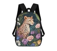 sinyumoney Sacs À Dos Imprimés En 3D Pour Enfants Jungle Leopard Floral Artwork Sacs À Dos Tendance Et Décontractés, Sacs De Voyage Mignons, Sacs À Dos Décontractés Pour Garçons Et Filles