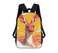 sinyumoney Sacs À Dos Imprimés En 3D Pour Enfants Kangaroo Portrait in Warm Tones Sacs À Dos Tendance Et Décontractés, Sacs De Voyage Mignons, Sacs À Dos Décontractés Pour Garçons Et Filles