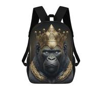 sinyumoney Sacs À Dos Imprimés En 3D Pour Enfants Kingly Gorilla Majesty : Sac À Dos Scolaire Mignon Pour Garçons, Idéal Pour Les Activités De Plein Air Et Les Sorties Au Collège 17inch