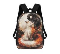 sinyumoney Sacs À Dos Imprimés En 3D Pour Enfants Kitsune And Yin Yang Sacs À Dos Tendance Et Décontractés, Sacs De Voyage Mignons, Sacs À Dos Décontractés Pour Garçons Et Filles