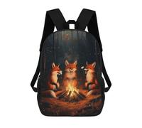 sinyumoney Sacs À Dos Imprimés En 3D Pour Enfants Laughing Foxes At Campfire : Sac À Dos Scolaire Mignon Pour Garçons, Idéal Pour Les Activités De Plein Air Et Les Sorties Au Collège 17inch