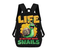 sinyumoney Sacs À Dos Imprimés En 3D Pour Enfants Life Is Better with Snails : Sac À Dos Scolaire Mignon Pour Garçons, Idéal Pour Les Activités De Plein Air Et Les Sorties Au Collège 17inch